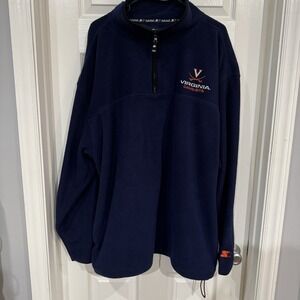 Virginia Cavaliers UVA Navy Blue Starter‎ 1/4 Zip Fleece 2x
